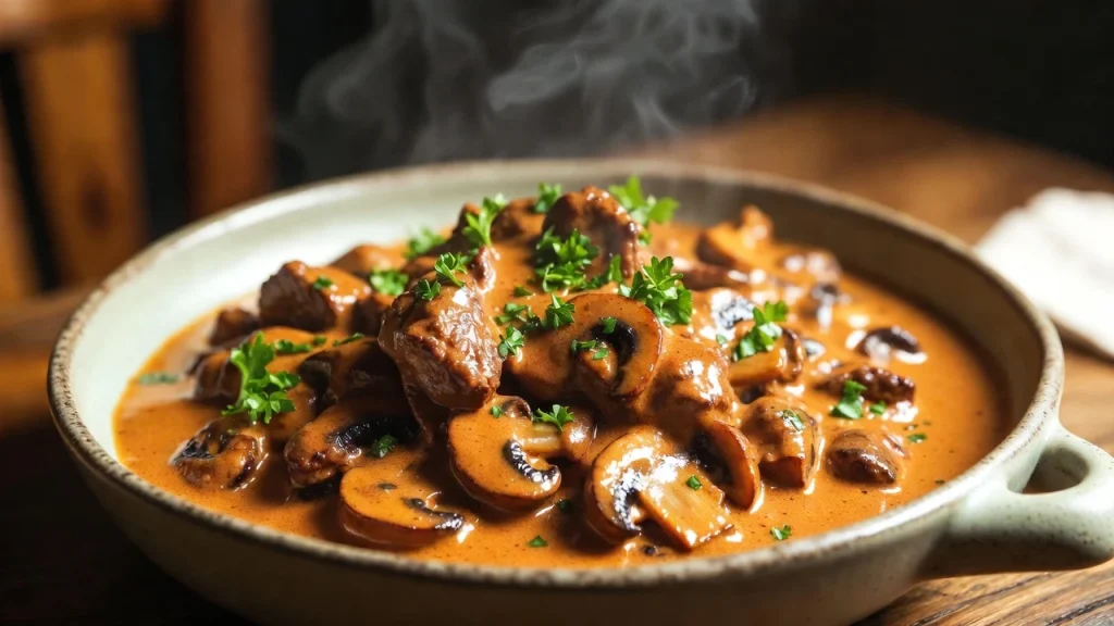 authentic russian beef stroganoff creamy sauce