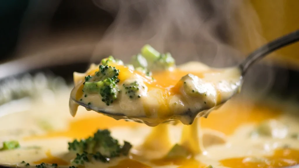 broccoli cheddar soup spoon texture