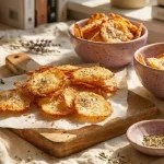 cottage cheese chips crispy baked on parchment
