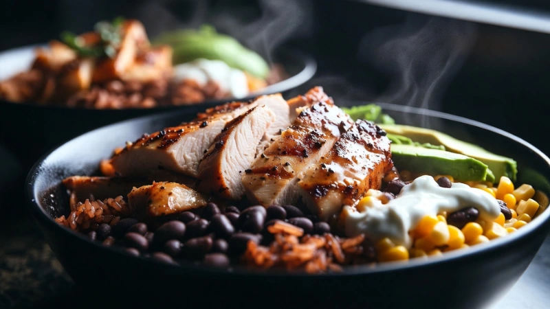 High Protein Chicken Burrito Bowls: Easy 30g Meal Prep