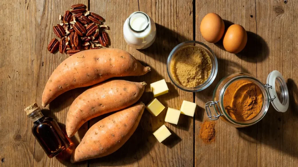 ingredients for sweet potato casserole