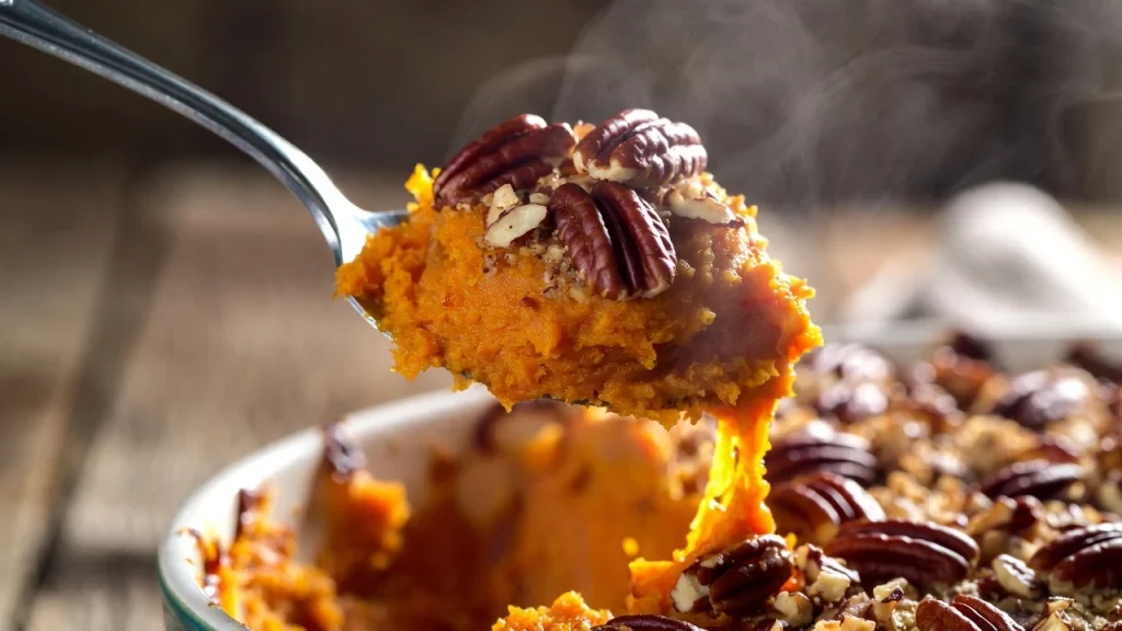 sweet potato casserole serving spoon texture