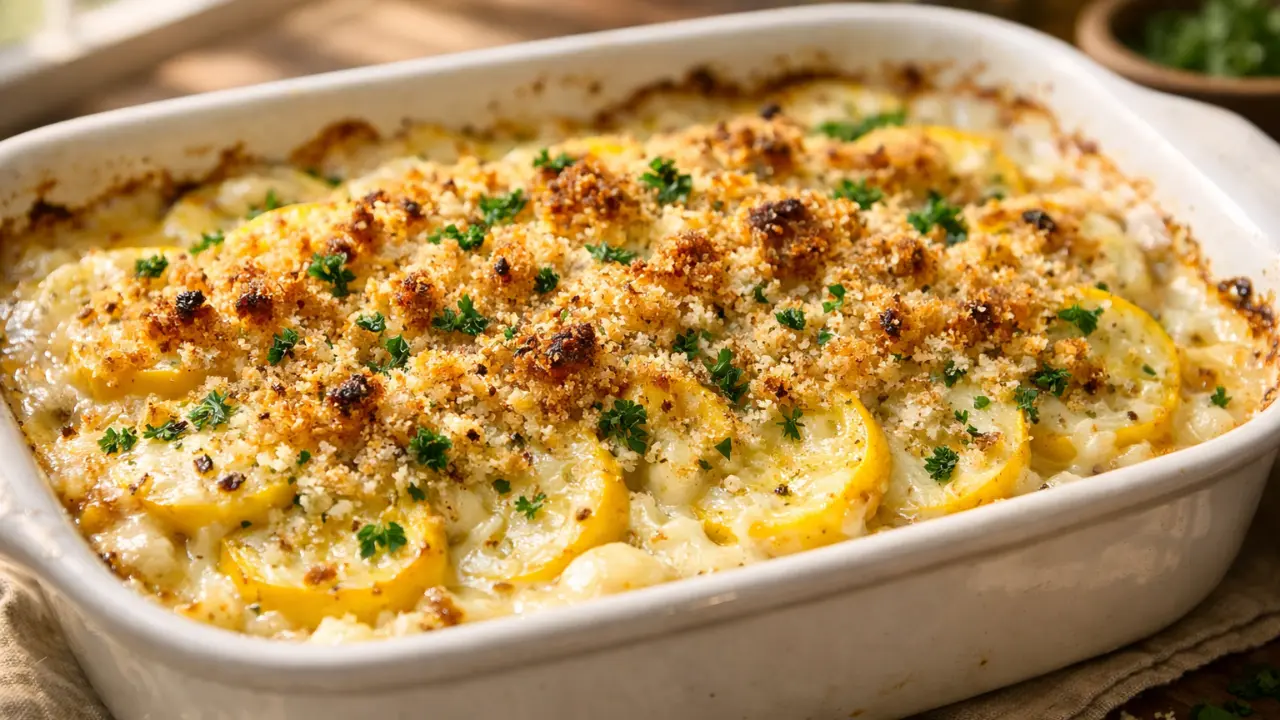 Squash Gratin with Mornay Sauce
