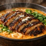 creamy blackened chicken ramen bowl