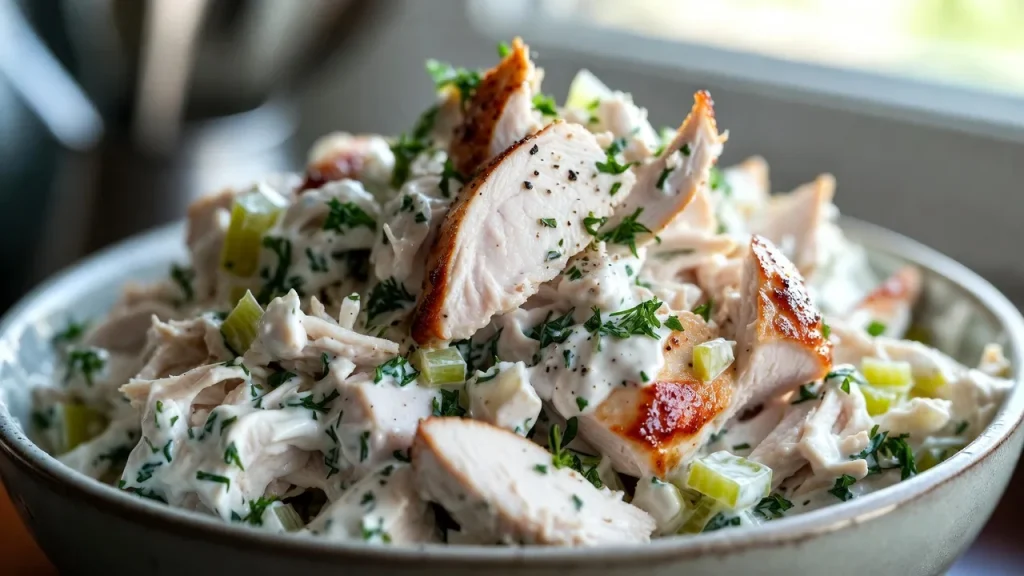greek yogurt chicken salad bowl