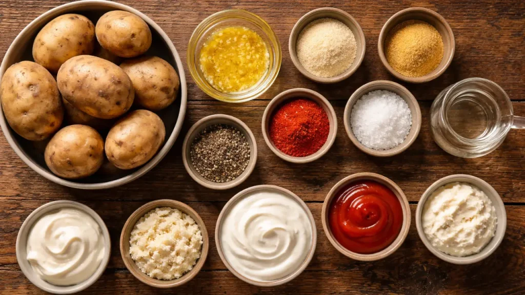 ingredients for blooming potato