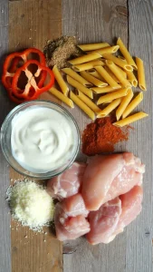 ingredients for creamy cajun chicken pasta