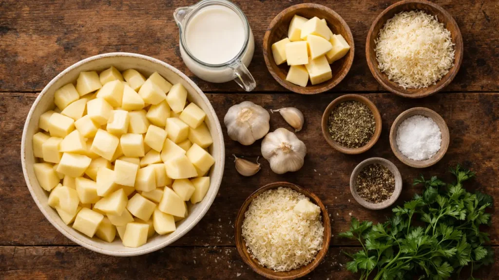 ingredients for Italian mashed potatoes