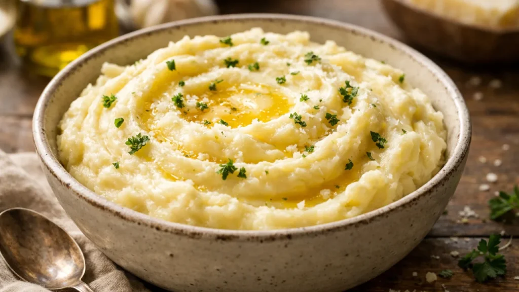 Italian mashed potatoes creamy Parmesan garlic