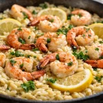 lemon garlic shrimp orzo skillet dinner