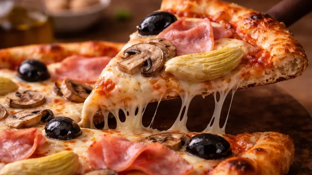 pizza capricciosa slice